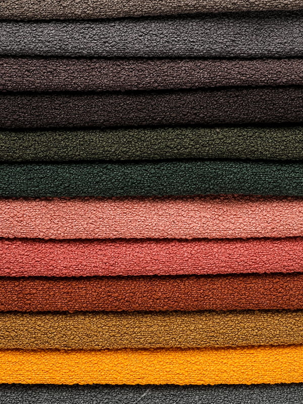 Honeysuckle loop yarn polyester at linen sofa tela